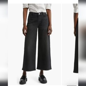FRAME Le Pixie Palazzo Wide Leg Jeans in Hutchinson Black Size 26